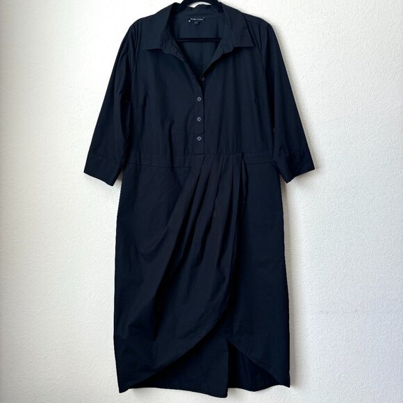 Universal Standard x Danielle Brooks The Danielle Button Pleated Shirt Dress - Picture 2 of 15